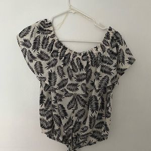 Off the shoulder palm leaf top